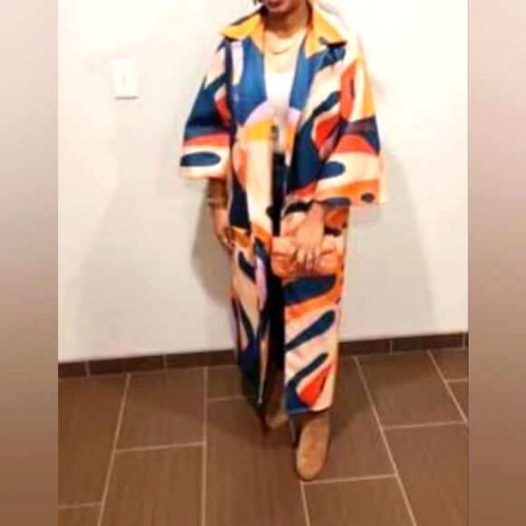 Nwt multicolor Overcoat sz large - Picture 5 of 15